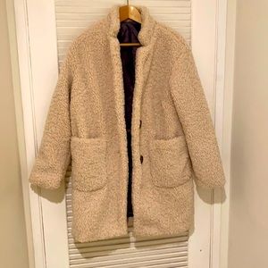 Banana Republic Cream Teddy Coat, S